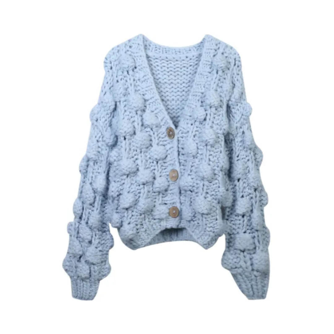 Hand Woven Bubble Knitted Cardigan