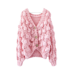 Hand Woven Bubble Knitted Cardigan