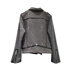 Diamond Studded Zipper Jacket