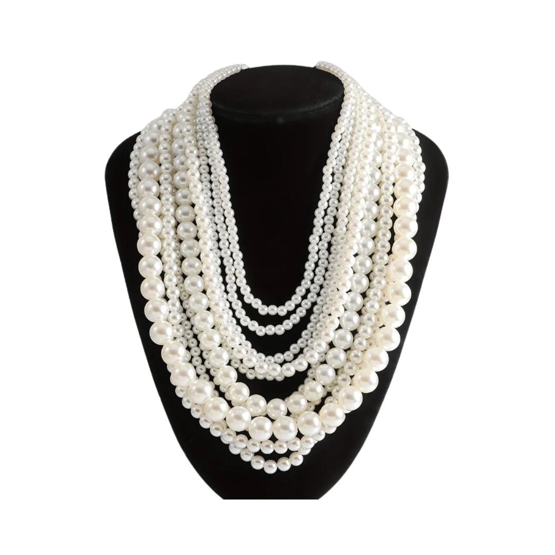 Elegant Multilayer Faux Pearl Necklace