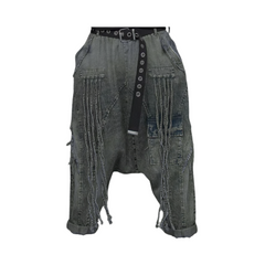 Loose High Elastic Waist Wide Leg Denim Pants