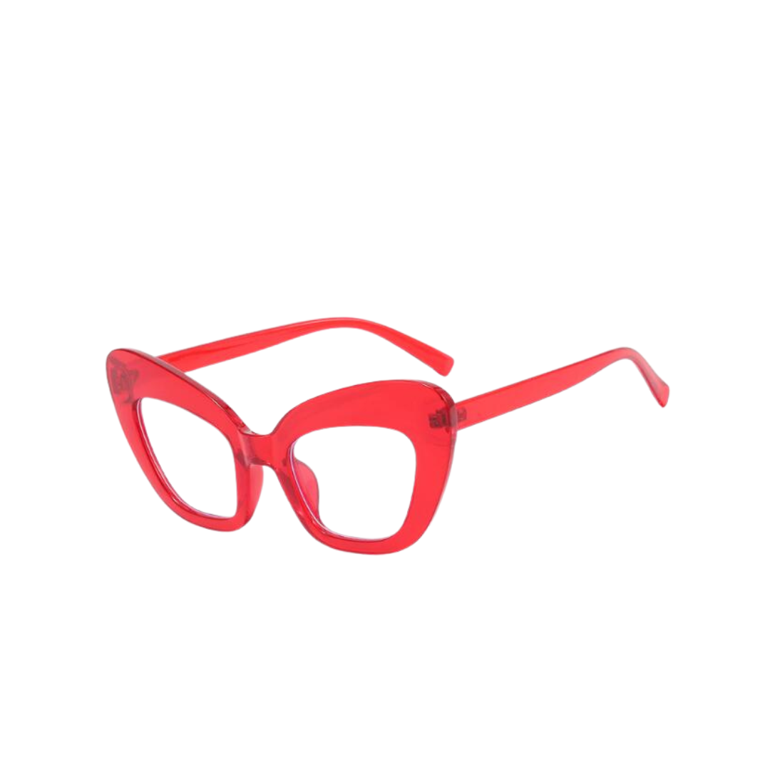 Anti-Blue Light Large Frame Cat Eye Flat Sunglasses