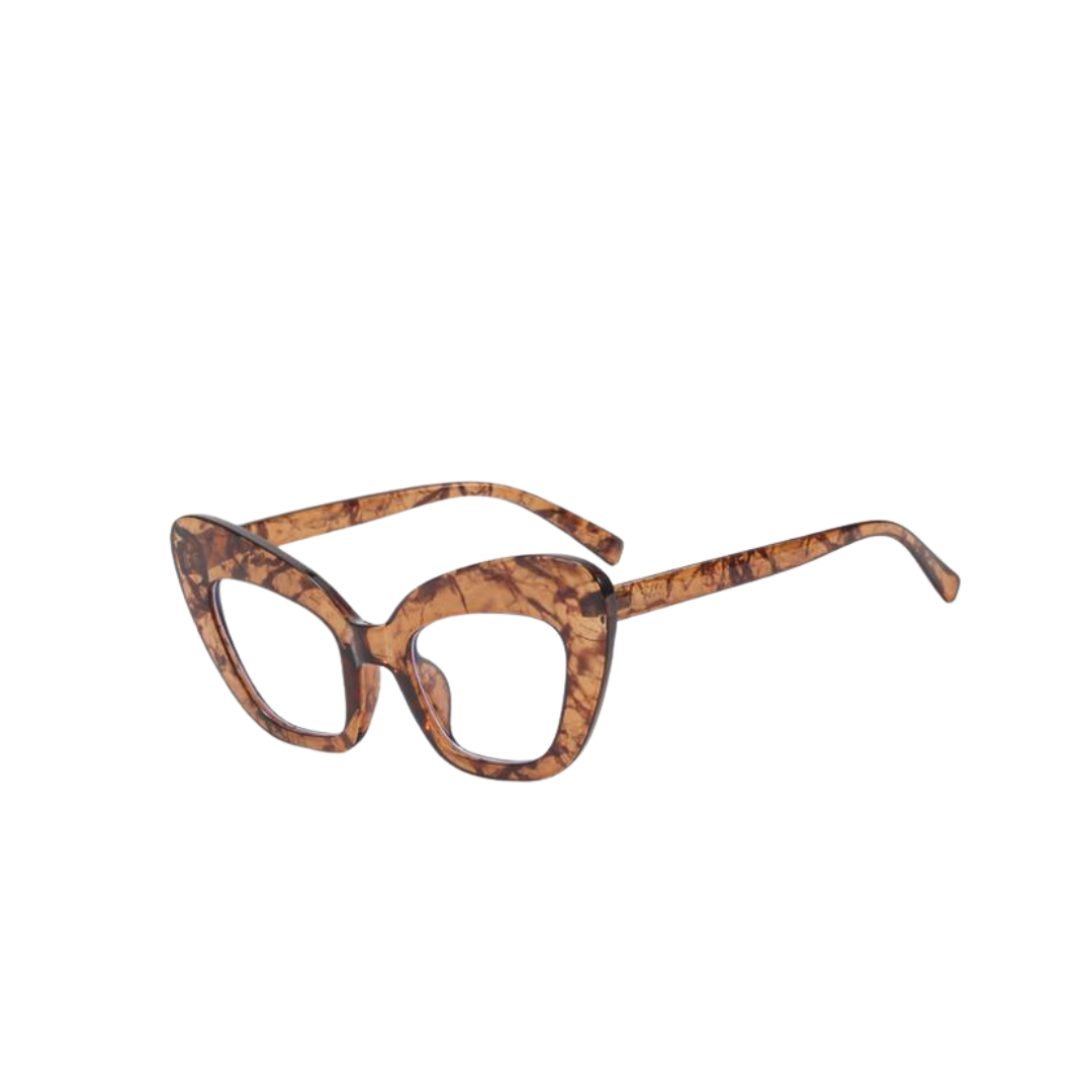 Anti-Blue Light Large Frame Cat Eye Flat Sunglasses