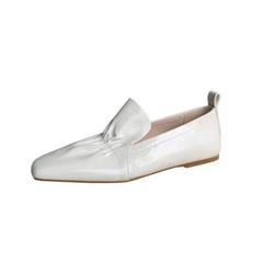 Square Toe Genuine Leather Flat Shoes