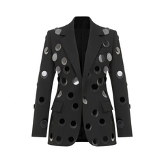 Sequined Single Button Slim Fit Blazer