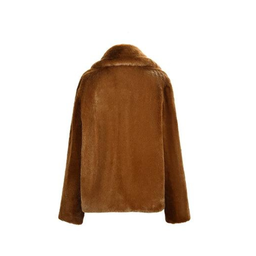 Classic Faux Fur Large Lapel Warm Coat