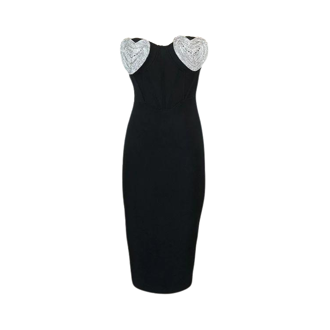 Heart Chest Diamond Dew Backpack Hip Bandage Dress