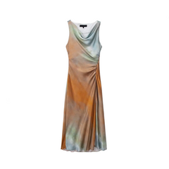 Drop Neck Sleeveless Tie Dye A-Line Dress