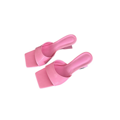 Square Open Toe Wedge Heel Sandals