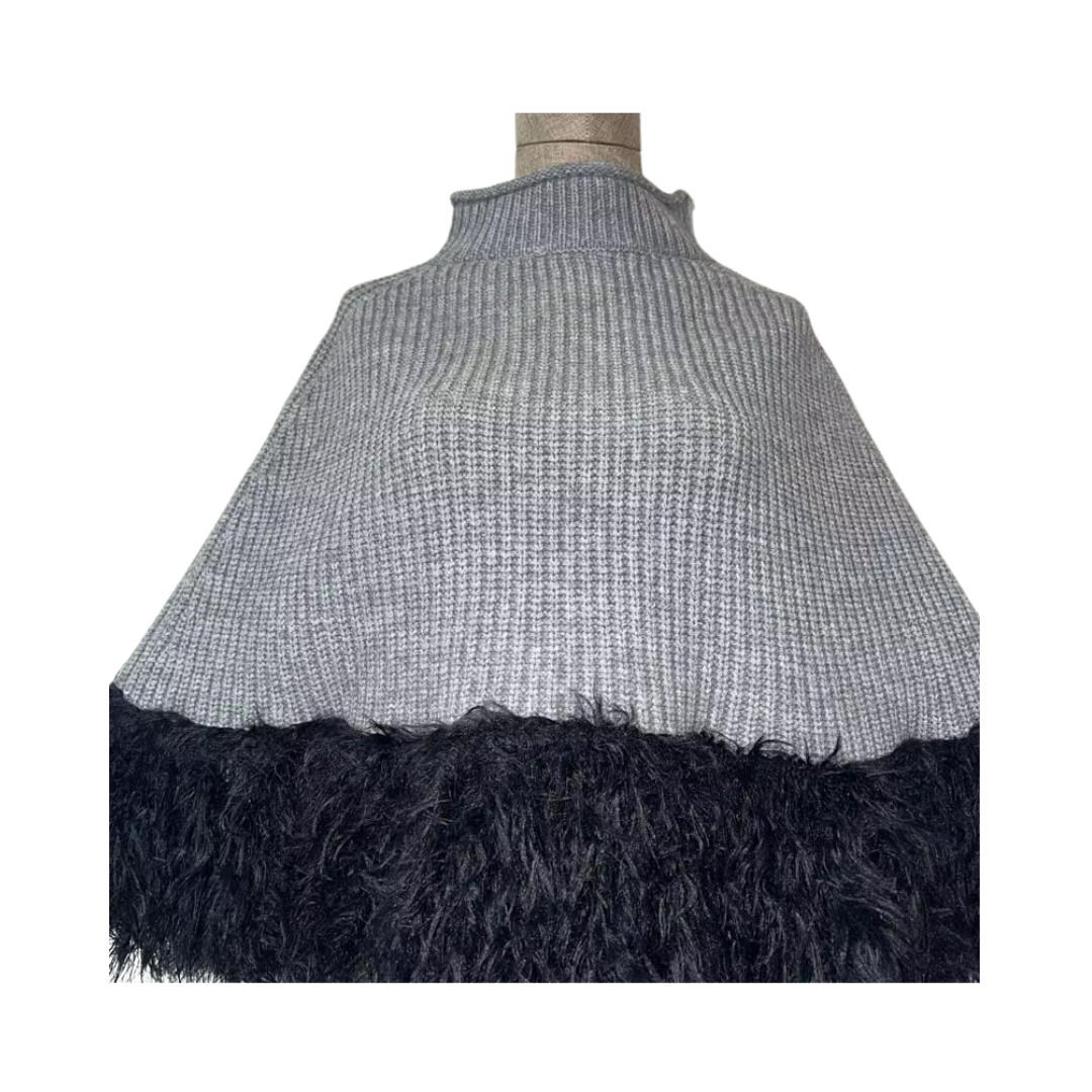 Cozy Pull Over Knitted Cape - WINI