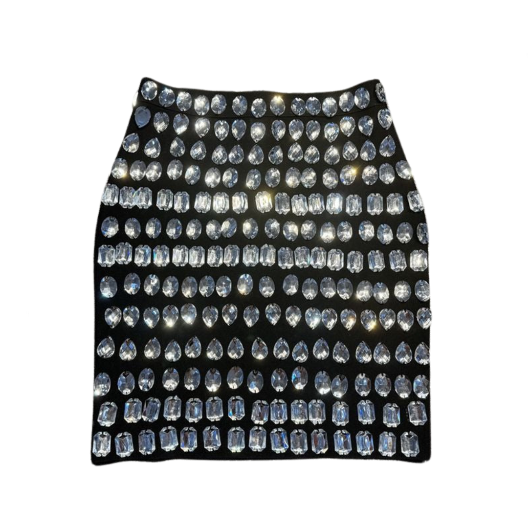 Diamond Studded Bandage Skirt