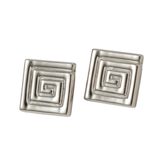 Stainless Steel Patterned Large Earrings