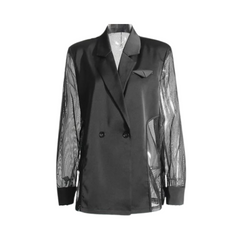 Thin Spliced Mesh Blazer