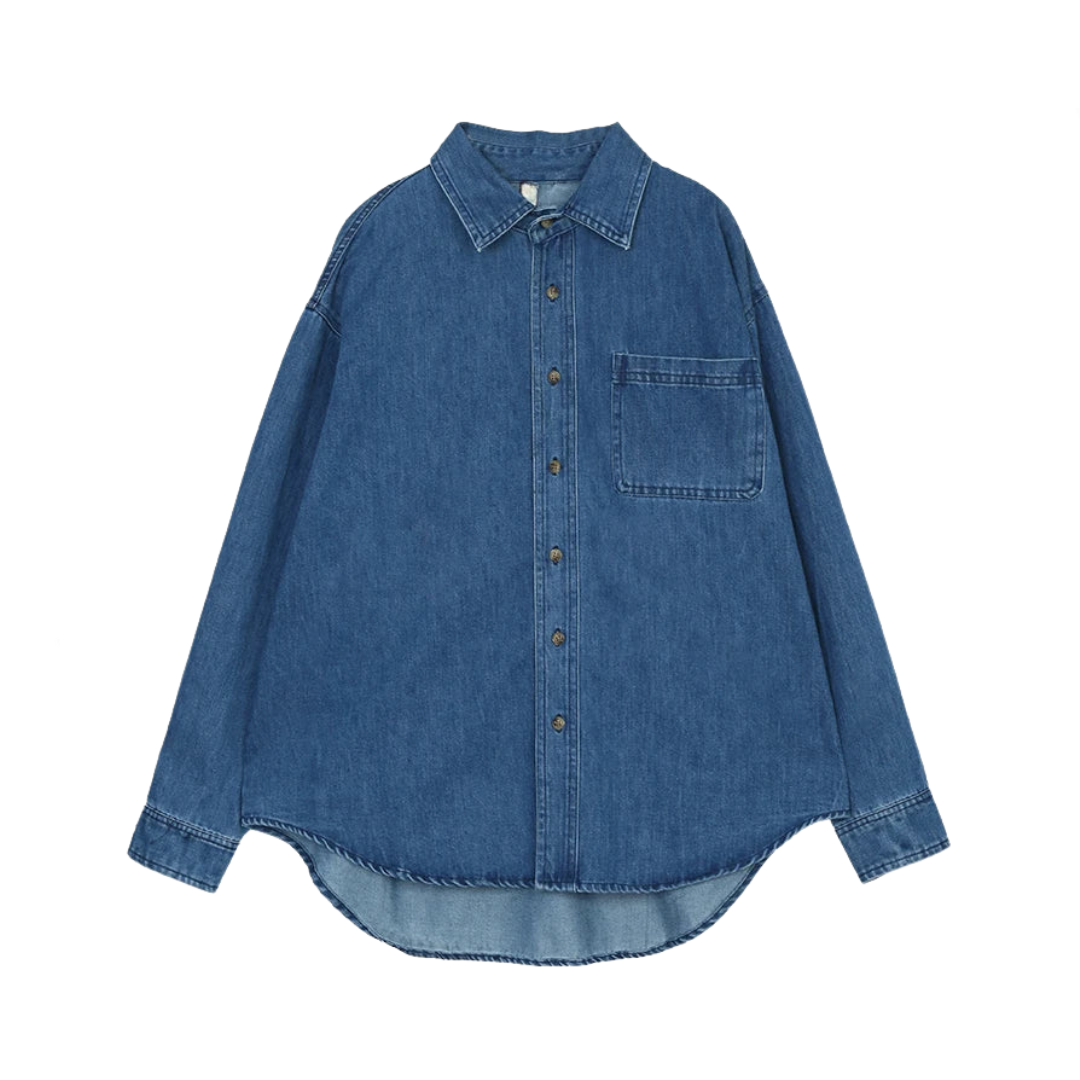 Denim Long Sleeved Loose Shirt