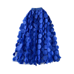 Polka Dot A-Line Midi Mesh Tulle Skirt