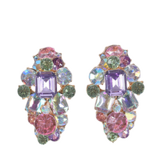 Colored Gemstone Alloy Earrings