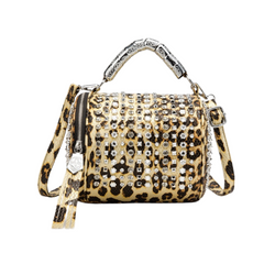 Classic Handmade Rhinestone Cylinder Shoulder Bag