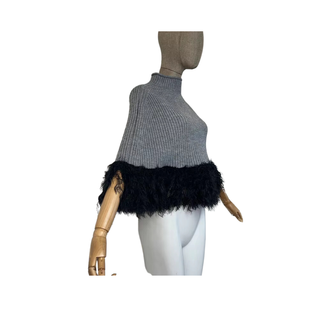 Cozy Pull Over Knitted Cape - WINI