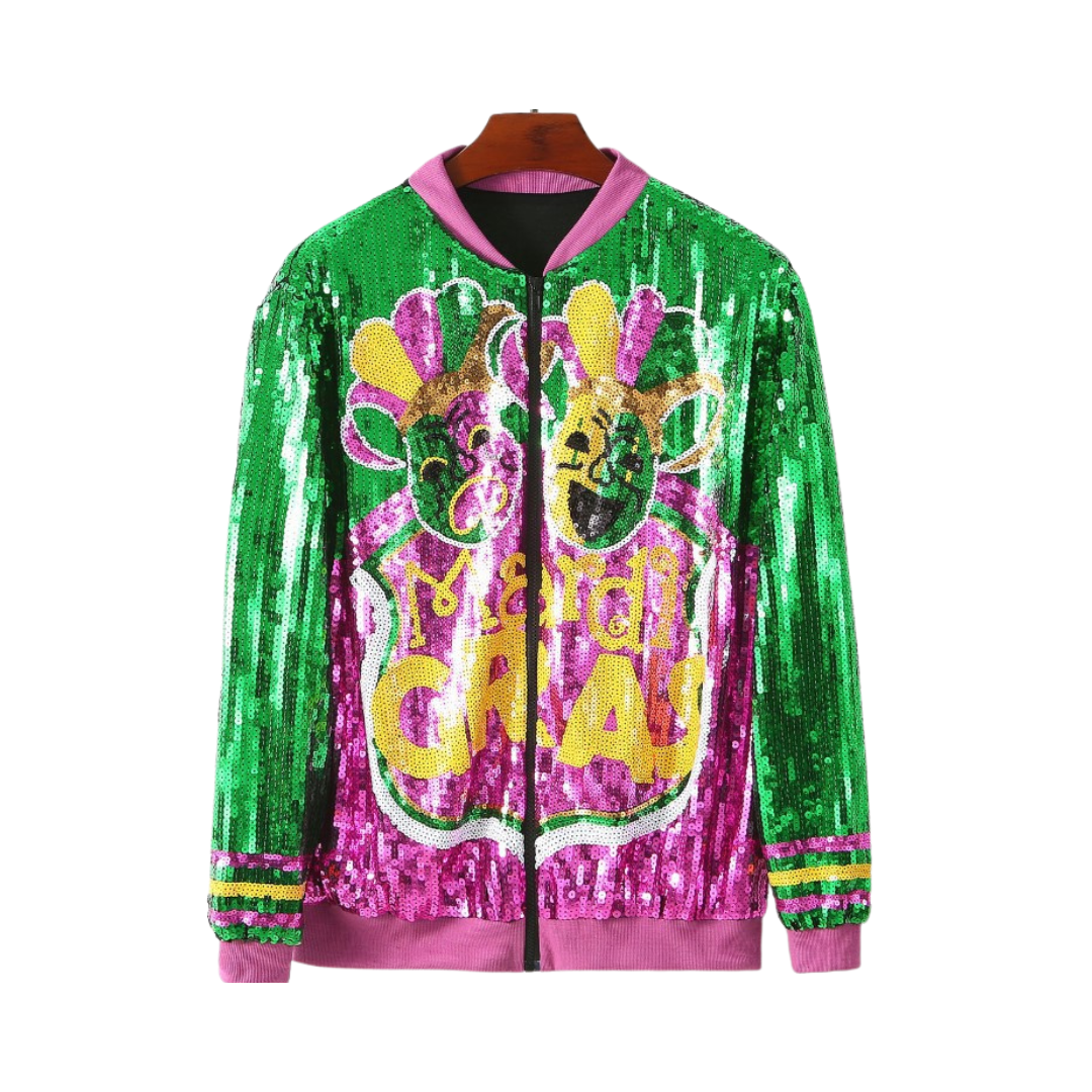 Sequin Oversized Baseball Jacket