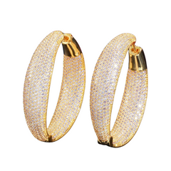 Round Micro-Paved Zircon Earrings