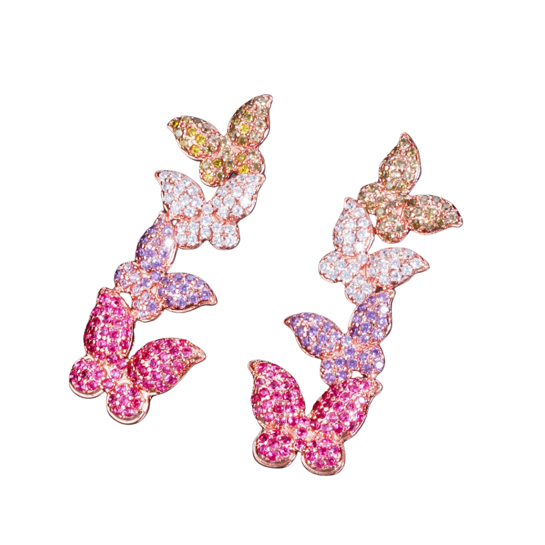 Colorful Butterfly Zircon Earrings