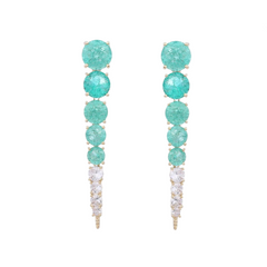 Ice Cracked Zircon Long Earrings