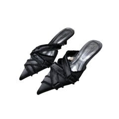 Solid Pointed Toe Mule Pumps