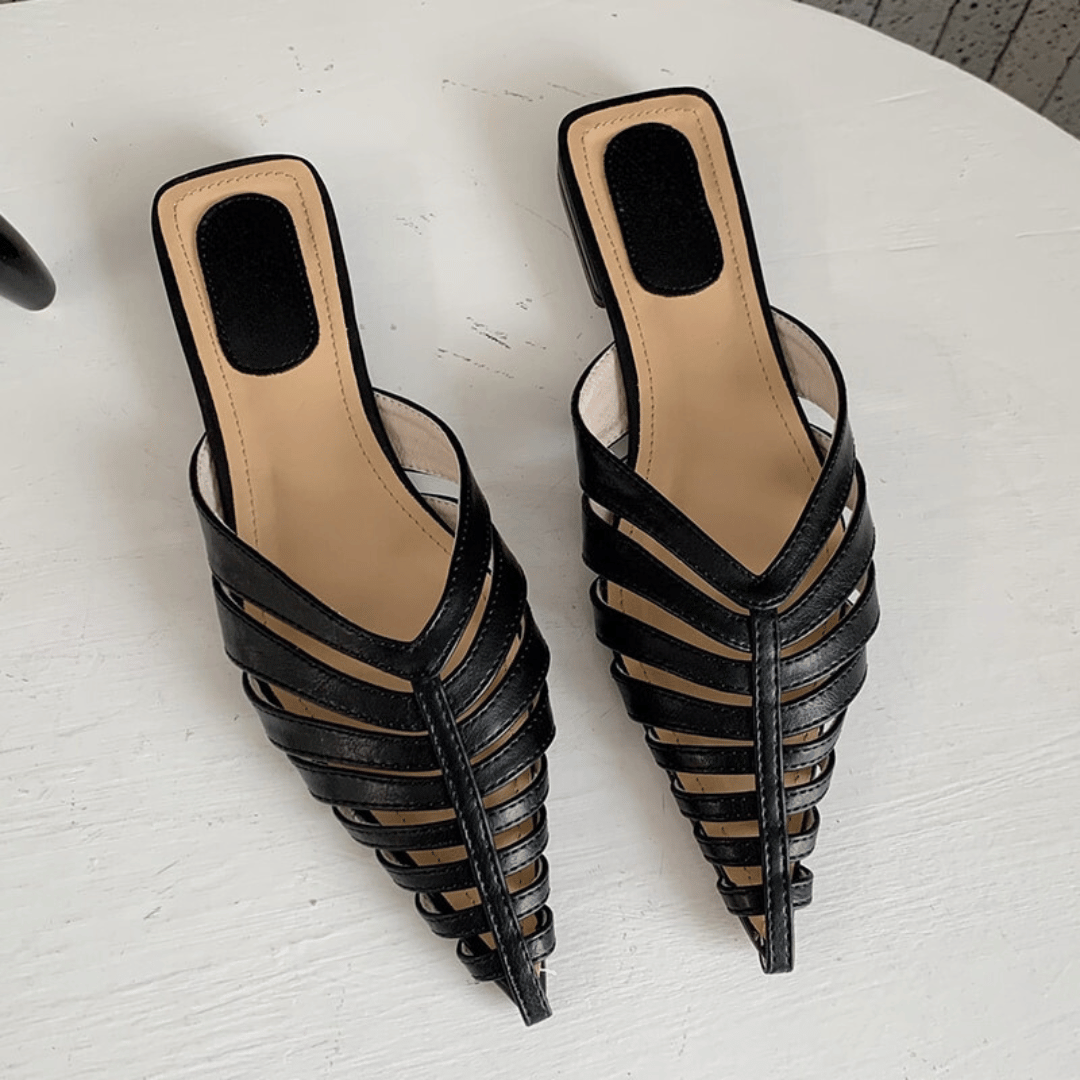 Casual Pointed Toe Gladiator Mule Slippers