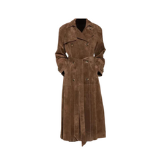 Brown Urban Lace-Up Waist Trench Coat