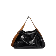 Wide Strap Leather Shoulder Bag