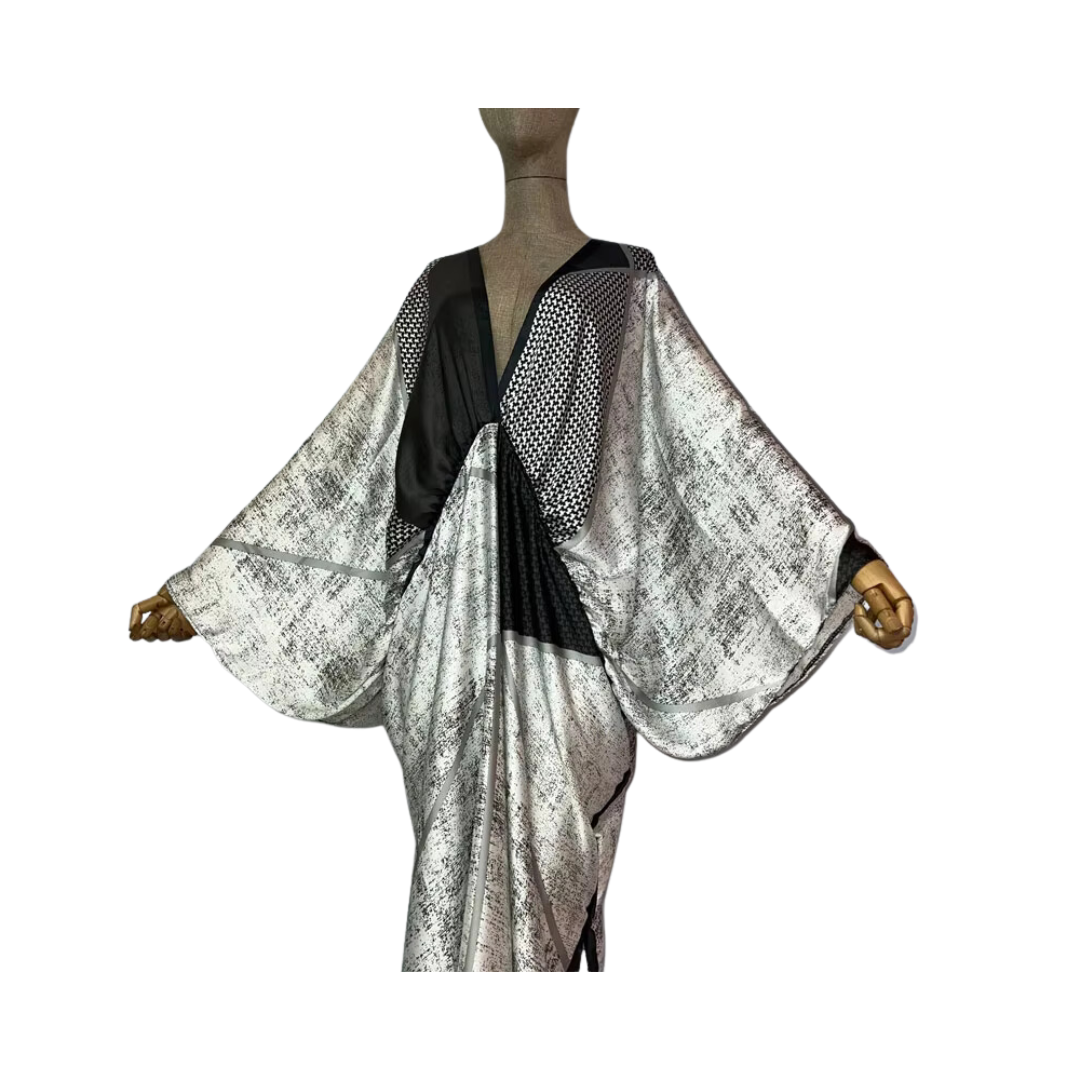 Chic V-neck Kaftan Dress - WINI