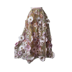 3D Embroidered Flowers Fairy Skirt