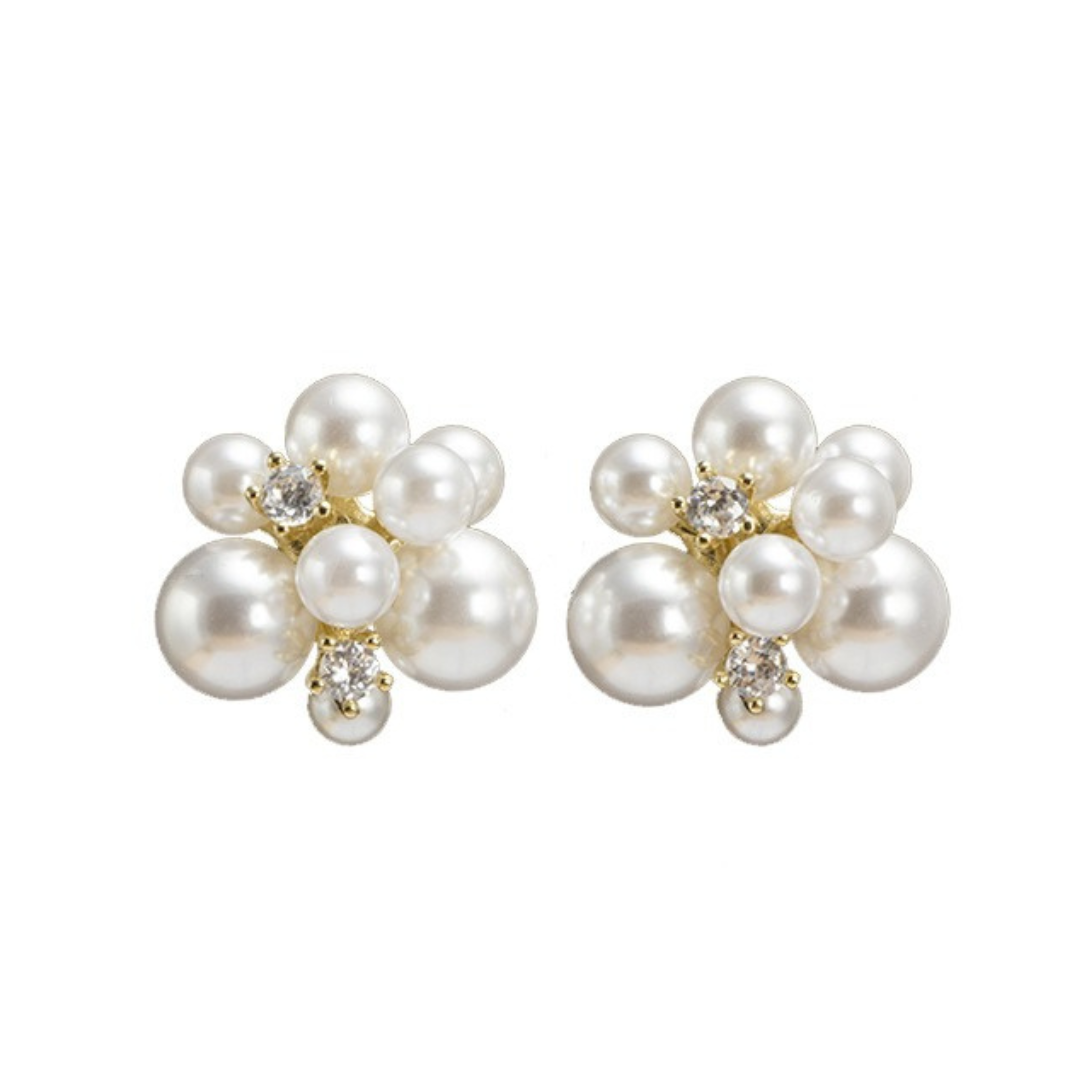 Pearl Flower Stud Earrings