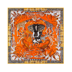 Animal Kingdom Print Twill Silk Square Scarf