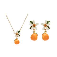 Citrus Gardenia Earrings + Necklace