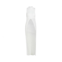 Patchwork Sheer Ribbed Cutaway Top
