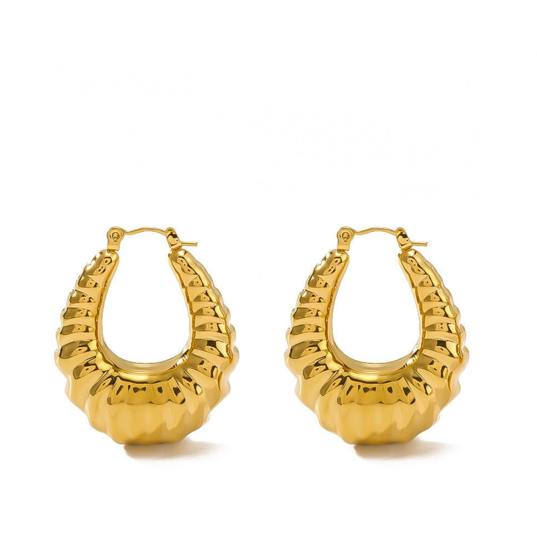 Croissant Shaped Hoop Earrings