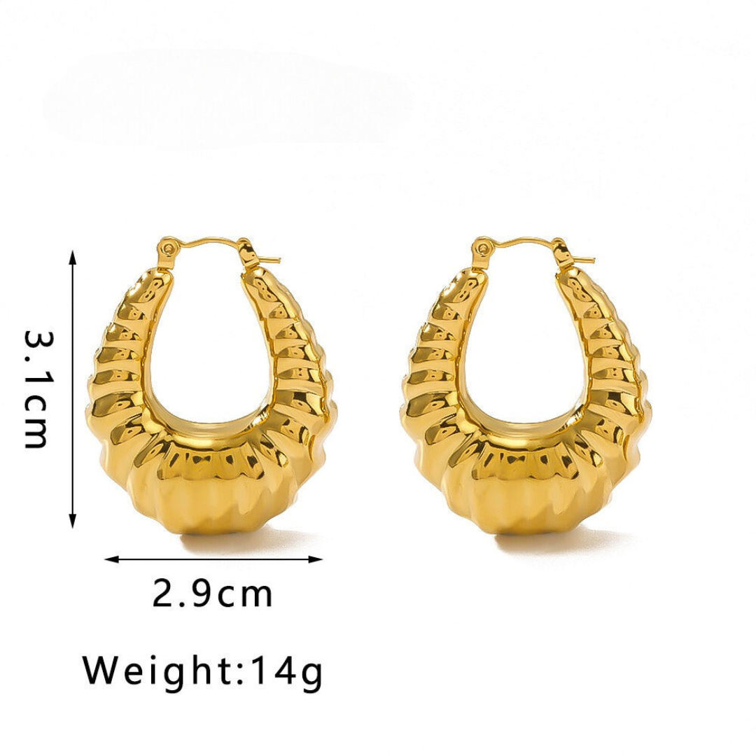 Croissant Shaped Hoop Earrings