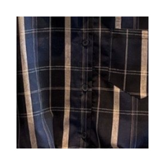 Plaid Drawstring Crop Shirt