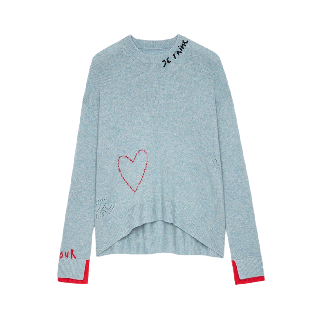 Handmade Letter Love Embroidered Knitted Sweater