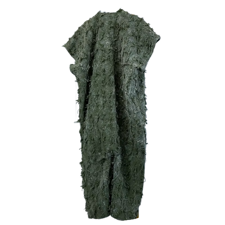 Trendy  Tie-dyed Frayed Denim Jumpsuit - WINI