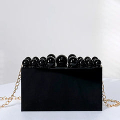 Acrylic Marble Bead Box Clutch Bag