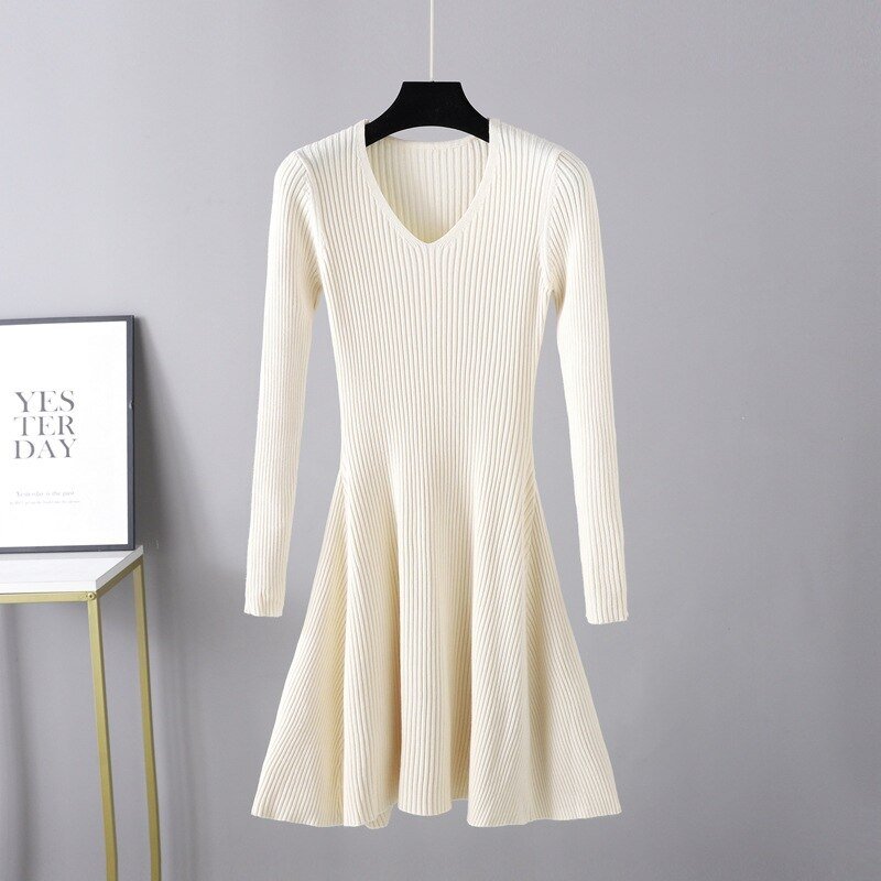 A Line Knit Mini Dress