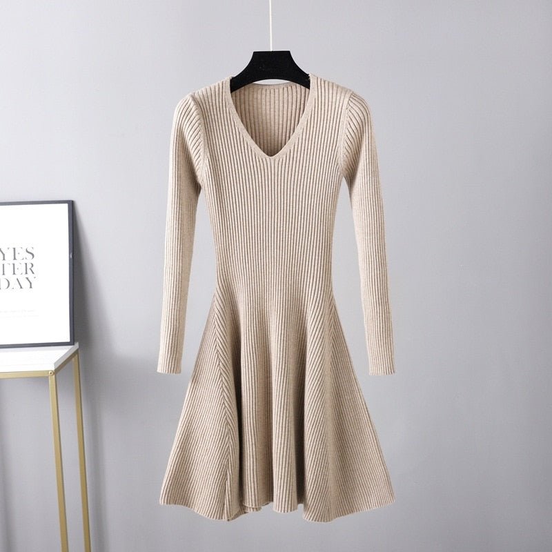 A Line Knit Mini Dress