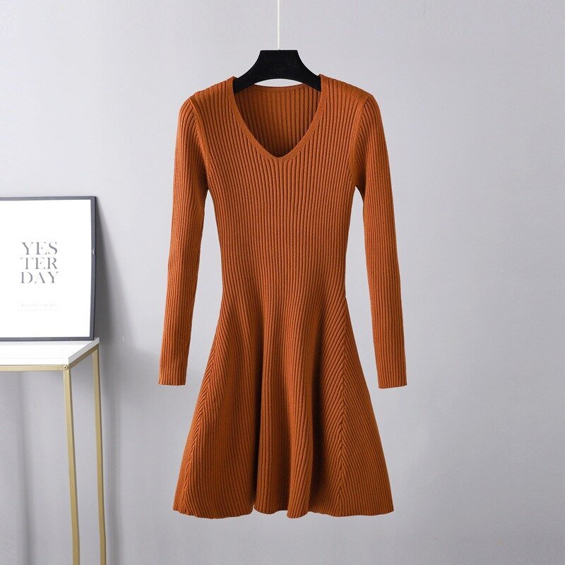 A Line Knit Mini Dress