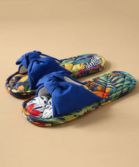 New Comfy Splicing Bow Slippers Shoes Green Cotton Fabric