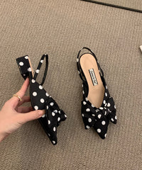 Chic Bow Splicing Big Plaid Chunky Sandals Cotton Fabric