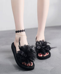 New Fashionable Flower Beach Slide Sandals Peep Toe