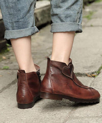 Chocolate Boots Cowhide Leather Ankle boots