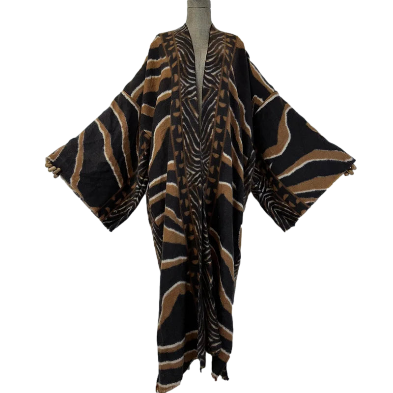Elegant Leopard Print Long Cardigan - WINI